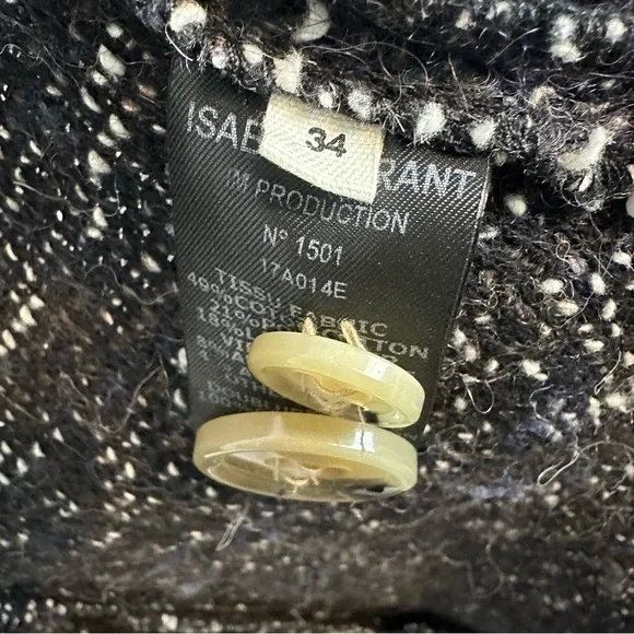 Isabel Marant Etoile Overton Boucle Alpaca Wool Double Breasted Coat Gray XS - Picture 6 of 16